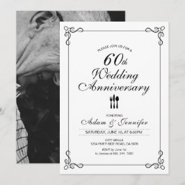 シンプルな60周年結婚記念日招待カード 招待状