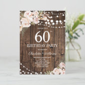 シンプルな60歳の誕生日パーティーの招待状 招待状 (スタンド正面)