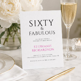 シンプルな60歳の誕生日パーティー 招待状