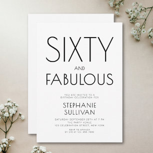 シンプルな60歳の誕生日パーティー 招待状