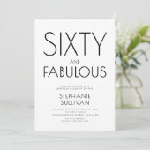 シンプルな60歳の誕生日パーティー 招待状 (スタンド正面)