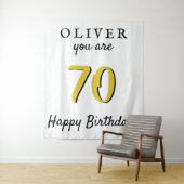 シンプルな70歳のハッピーバースデーパーティーの背景 タペストリー (インサイチュ)