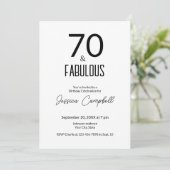 シンプルな70歳の誕生日おめでとう 招待状 (スタンド正面)