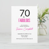 シンプルな70歳の誕生日おめでとう 招待状 (スタンド正面)
