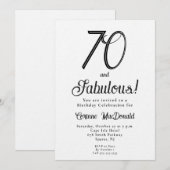 シンプルな70歳の誕生日パーティー 招待状 (正面/裏面)