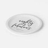 シンプルな80歳の誕生日パーティー eighty & fabulous ペーパープレート (アングル)
