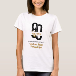 シンプルな80歳の誕生日 ブラックゴールド Tシャツ