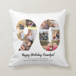 シンプルな90th ナンバーフォトコラージュ オーダーメイド グリーティング クッション