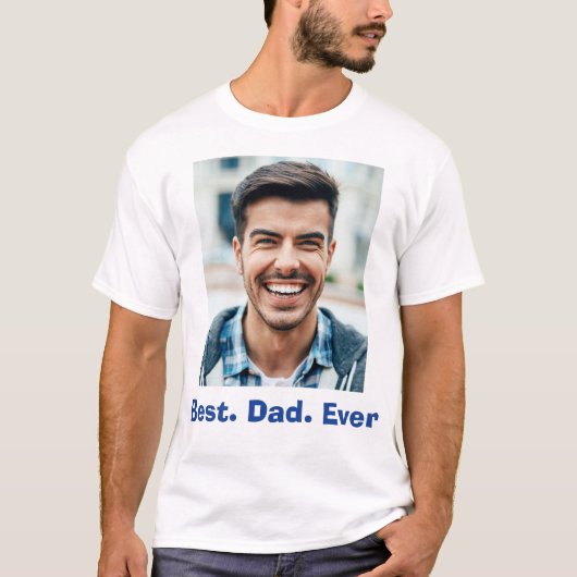 シンプルな「世界で一番の父」家族写真 Tシャツ (正面)