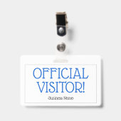 シンプルな"公式の訪問者!" バッジ (正面 (クリップ付))