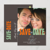 シンプルな、結婚式の日時をお知らせする写真のポストカード 案内ポストカード (正面/裏面)