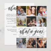 シンプルな 1 年の写真コラージュ シーズンカード (正面/裏面)