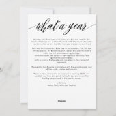 シンプルな 1 年の写真コラージュ シーズンカード (裏面)