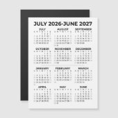 シンプルな 2026-2027 年度カレンダーマグネット (正面/裏面)
