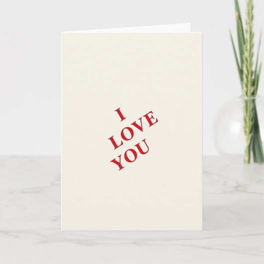 シンプルな「I Love You」赤いカード カード (正面)