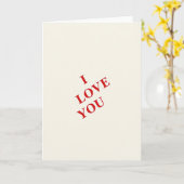 シンプルな「I Love You」赤いカード カード (黄色い花)