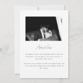 シンプルな「Just Married」モノクロ結婚の結婚式の報告 案内状 (裏面)