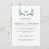 シンプルな rustic & エレガント | 現代のカスタムイニシャル 招待状 (正面/裏面)