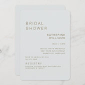 シンプルな sage モダン ブライダルシャワー 招待状 (正面/裏面)