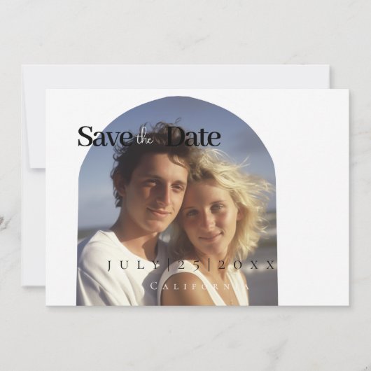 シンプルな Save The Date カード (正面)