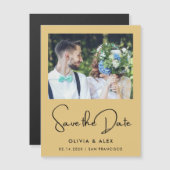 シンプルな Save The Date マグネット招待状 (正面/裏面)