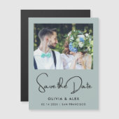 シンプルな Save The Date マグネット招待状 (正面/裏面)