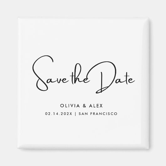 シンプルな Save The Date マグネット (正面)