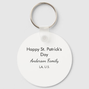 シンプルな「St. Patrick's Day」ギフト 名前入り キーホルダー