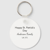 シンプルな「St. Patrick's Day」ギフト 名前入り キーホルダー (裏面)