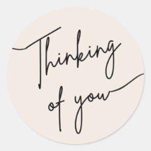 シンプルな「Thinking of You」書道ステッカー
