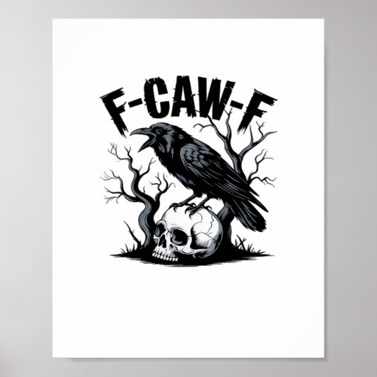 シンプルなF Caw Fデザイン ポスター (正面)