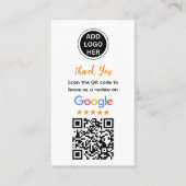 シンプルなGoogleレビュー依頼カード|現代の小さなビジネス コーリングカード (正面)