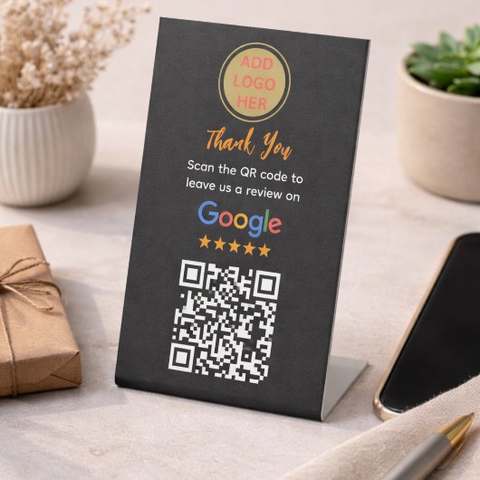シンプルなGoogleレビュー依頼|モダンな中小企業 台座サイン
