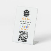 シンプルなGoogleレビュー依頼 モダンな小規模ビジネス 台座サイン (正面)
