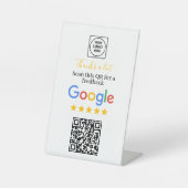 シンプルなGoogleレビューQRモダンディスプレイ 台座サイン (正面)