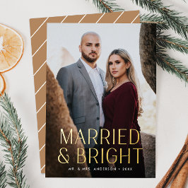 シンプルなMarried and Bright Sand 写真 箔シーズンカード