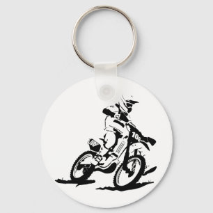 シンプルなMotorcrossのバイクおよびライダー キーホルダー