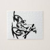 シンプルなMotorcrossのバイクおよびライダー ジグソーパズル (横)