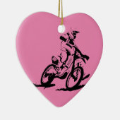 シンプルなMotorcrossのバイクおよびライダー セラミックオーナメント (右)