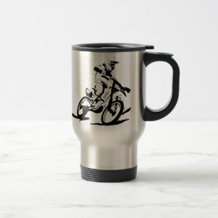 シンプルなMotorcrossのバイクおよびライダー トラベルマグ