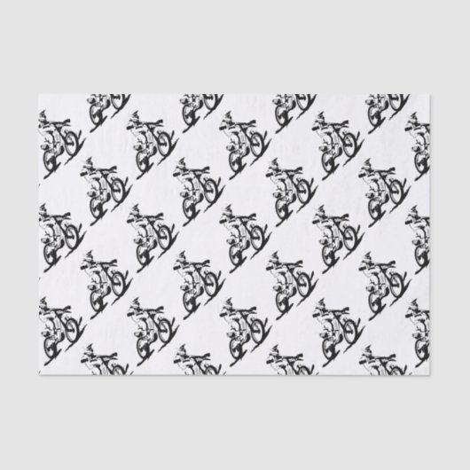 シンプルなMotorcrossのバイクおよびライダー 薄葉紙 (正面)