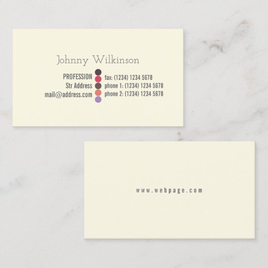 シンプルなprofessinalの最小主義の一見 名刺 (正面/裏面)