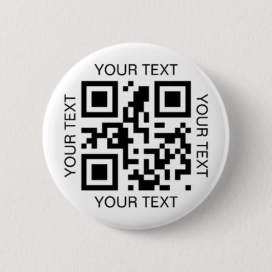 シンプルなQRコードとカスタムテキストプロモーション 缶バッジ (正面)