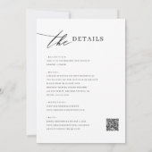 シンプルなQRコード付きオールインワン結婚式招待状 招待状 (裏面)