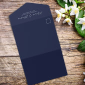 シンプルなQRコード写真 招待状 オンライン navy青 RSVP