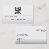 シンプルなQRコード調査のバーの名刺 名刺 (正面/裏面)