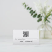シンプルなQRコード調査のバーの名刺 名刺 (スタンド正面)