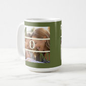 シンプルなsage greenのオリジナル写真マグカップ 母の日ギフト コーヒーマグカップ (正面左)