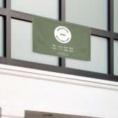 シンプルなsage greenの広告ビジネス ロゴ 横断幕 (ビルの外側)