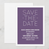 シンプルなSave the Date招待状, 紫 招待状 (正面/裏面)